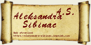 Aleksandra Šibinac vizit kartica